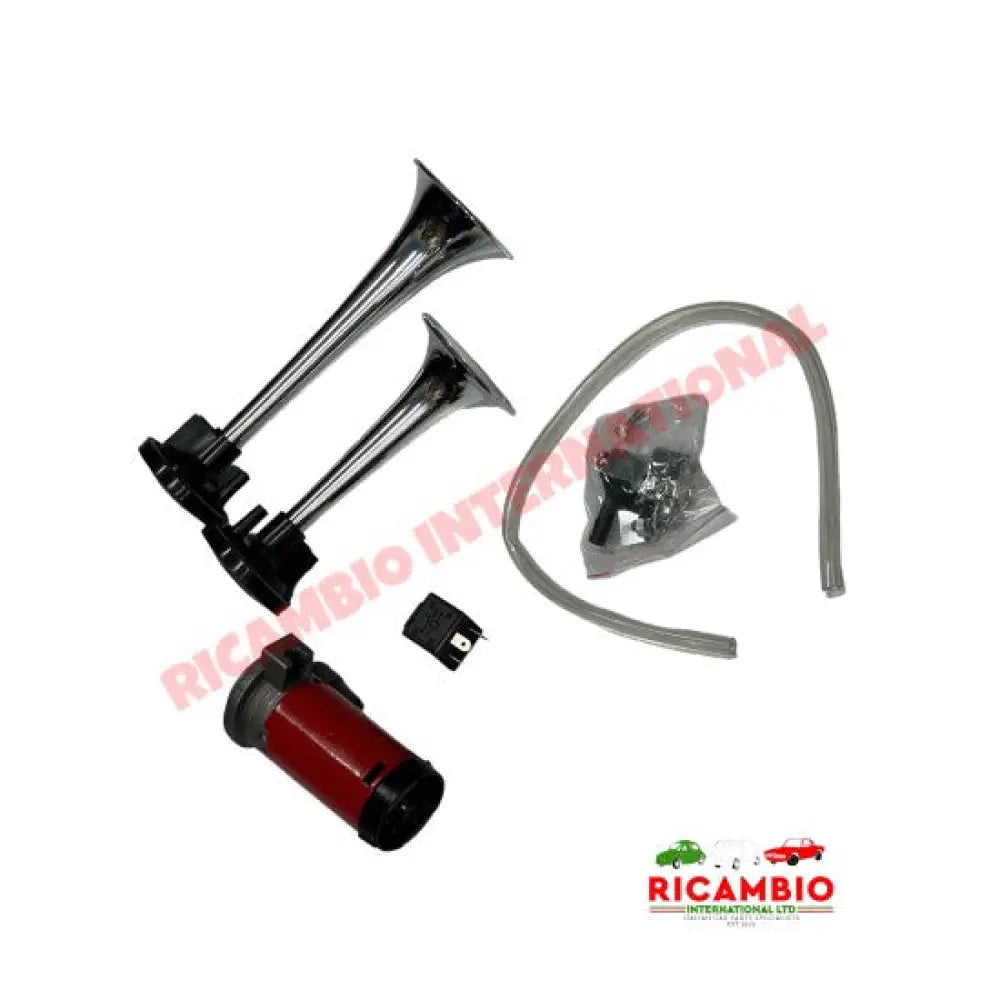 Twin Chrome Air Horn Kit 12V - All Classic Cars - Steering