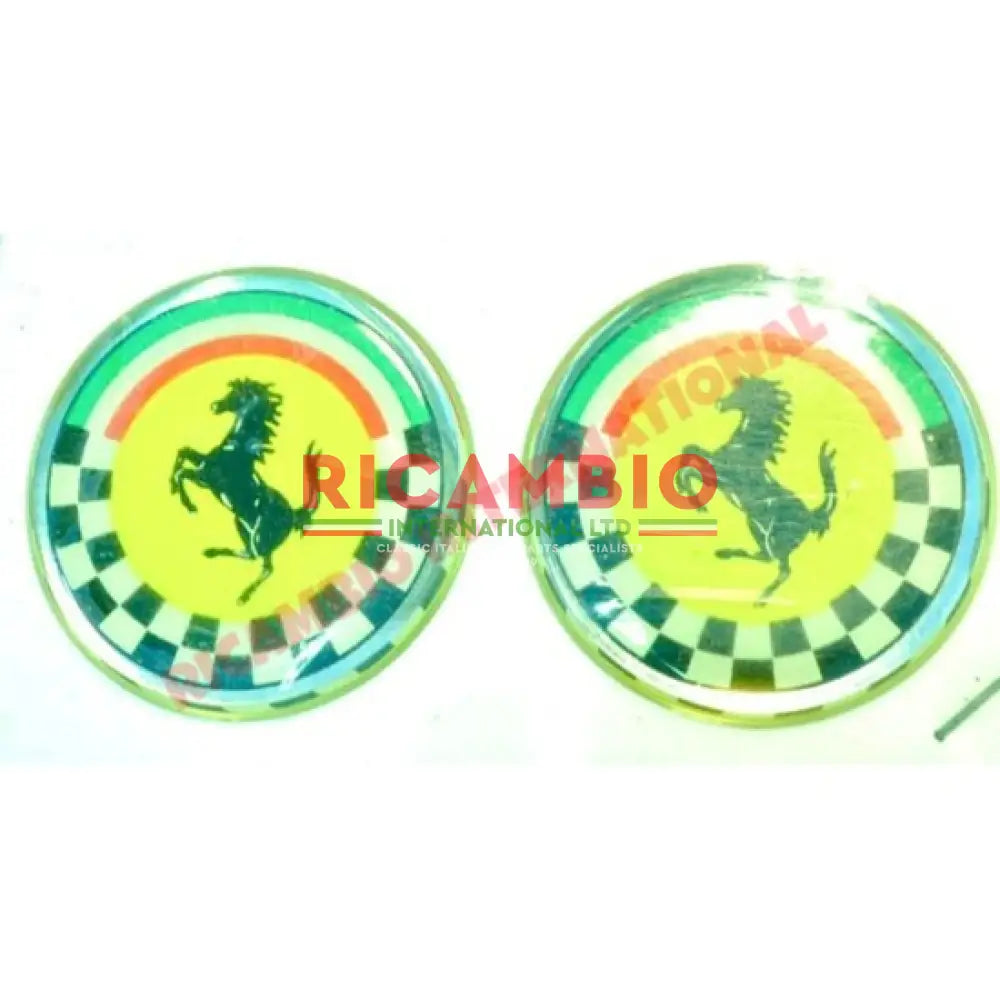 Twin Round Ferrari Sticker - Italian Flags