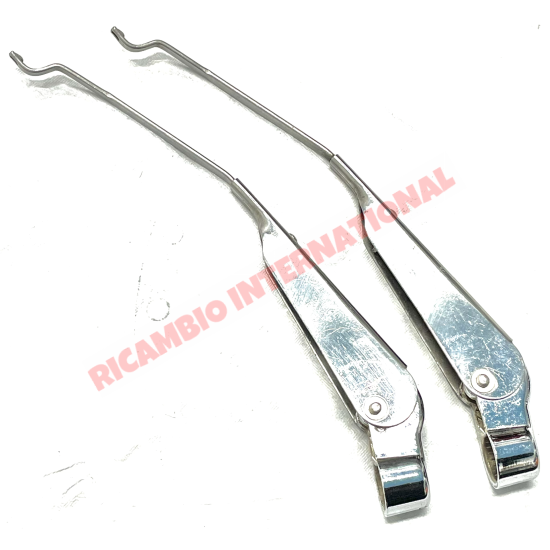TWO Chrome Wiper Arms - Classic Fiat 500 Vignale Gamine - Wiper Arms - Blades and Fittings