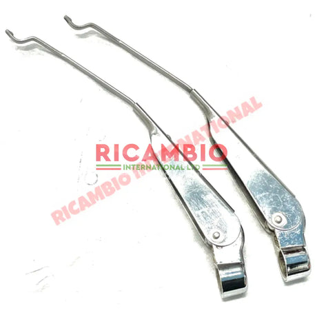TWO Chrome Wiper Arms - Classic Fiat 500 Vignale Gamine - Wiper Arms - Blades and Fittings