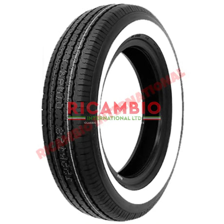 Tyre White Wall 125/62S x 12 (30mm Whitewall) - Classic Fiat 500 Autobianchi - Wheels - Tyres and Tubes