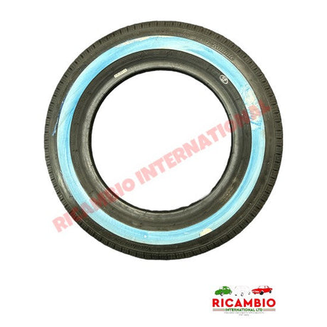 Tyre White Wall (125/80R12) 25mm Whitewall - Classic Fiat 500 Autobianchi - Wheels - Tyres and Tubes