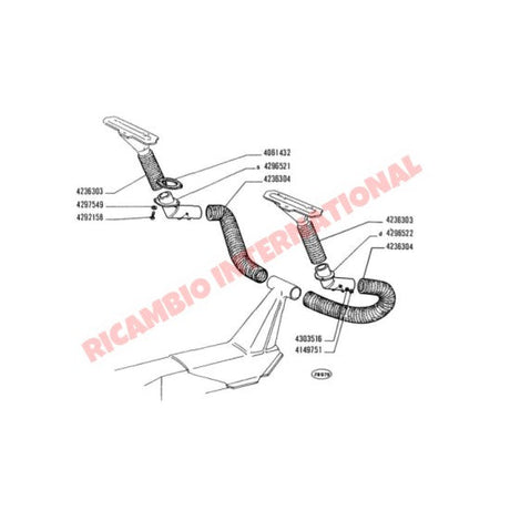 Under Dash Vent Flap Repair Kit - Classic Fiat 500 - Heating and Cooling