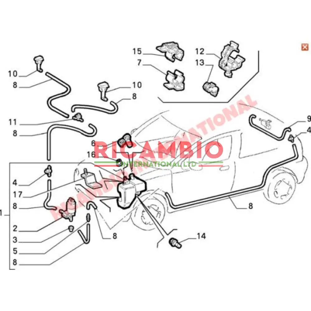 Washer One Way Valve (3 way) - Fiat Alfa Romeo - Wiper - Washer & Associated Parts