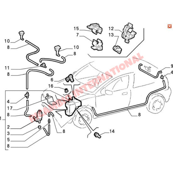 Washer One Way Valve - Fiat Punto Panda Uno Cinquecento Seicento Bravo Marea Coupe Tipo Tempra - Wiper - Washer &