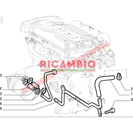 Water Hose - Fiat Barchetta,Coupe,Punto - Heating and Cooling