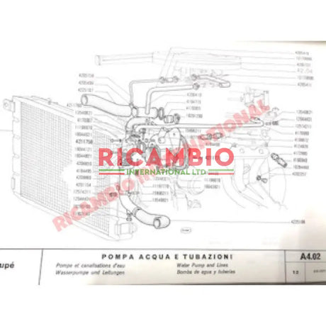 Water Hose Kit (3 piece) & Stainless Steel Hose Clips - Fiat 130 - Heating & Cooling