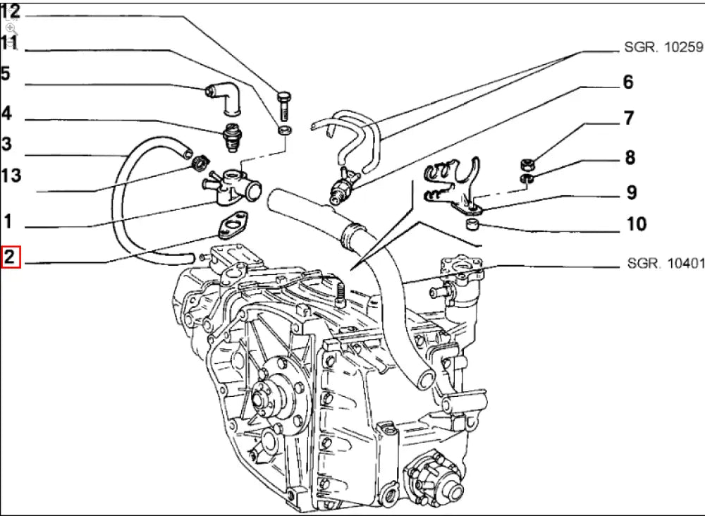 Water Junction Gasket - Fiat 126 BIS - Heating & Cooling