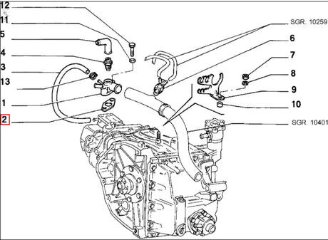 Water Junction Gasket - Fiat 126 BIS - Heating & Cooling