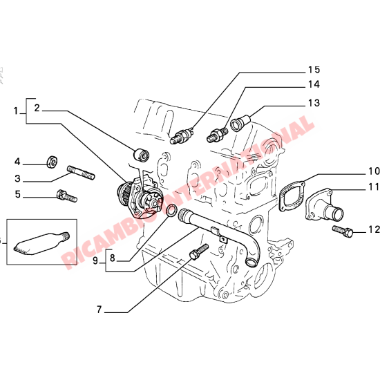 Water Pipe Rubber O’Ring - Classic Fiat Panda,Cinquecento,Seicento,Punto,Uno Lancia Y10 - Lancia Y10