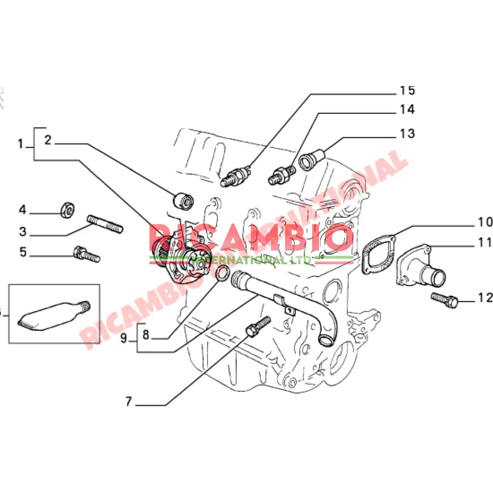 Water Pipe Rubber O’Ring - Classic Fiat Panda,Cinquecento,Seicento,Punto,Uno Lancia Y10 - Lancia Y10