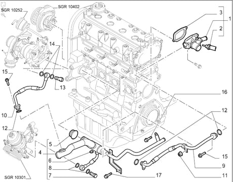 Water Pipe Rubber Seal - Abarth 595,695,New 500,New Panda