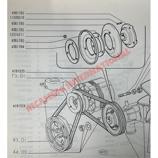 Water Pump Pulley Kit - Fiat 600 850 - Heating & Cooling