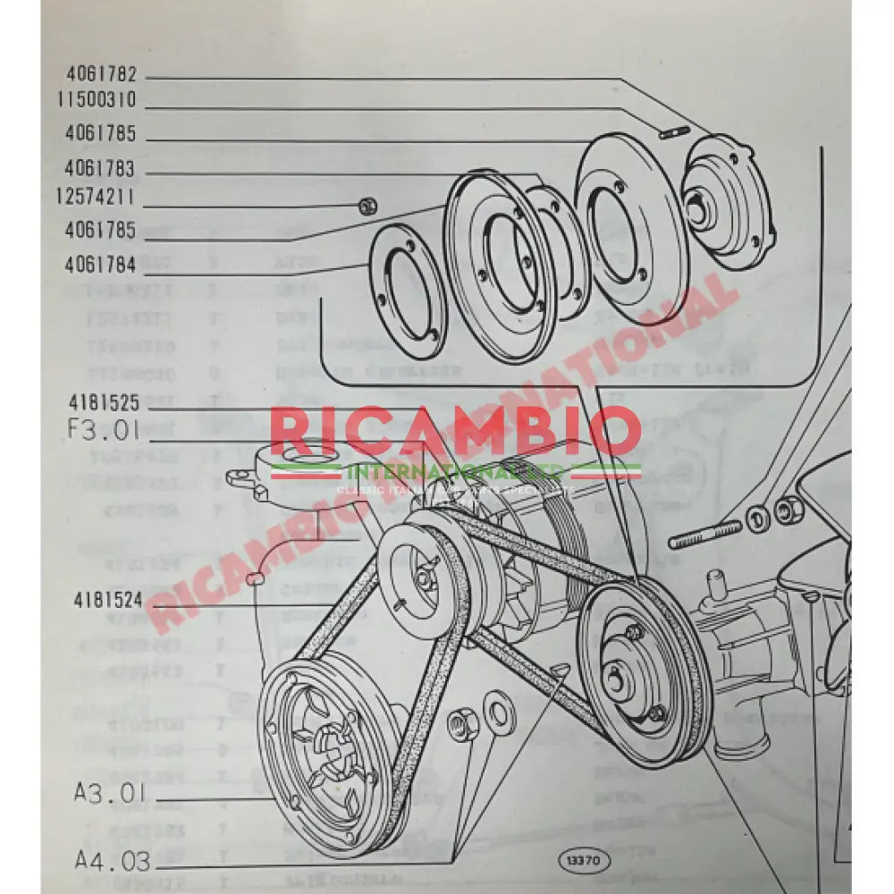 Water Pump Pulley Kit - Fiat 600 850 - Heating & Cooling