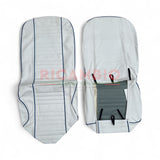 White with Blue Piping Seat Covers Set - Classic Fiat 500L - Seat Covers - Padding and Seat Spring