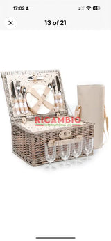 Wicker Picnic Hamper 4 Person - Classic Fiat 500,600 - Exterior Parts and Trim