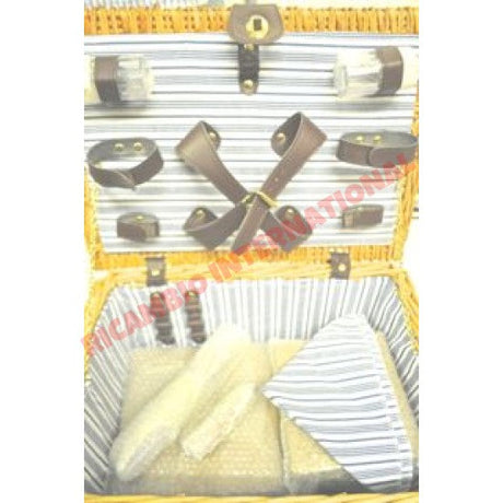Wicker Picnic Hamper & Chrome Luggage Rack Kit - Classic Fiat 500 - Classic Fiat 500 Parts & Spares