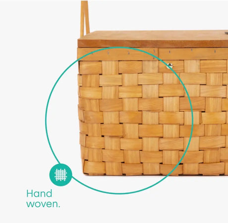 Wicker Picnic Hamper Woven/Wood - Classic Fiat 500,600,Bianchina