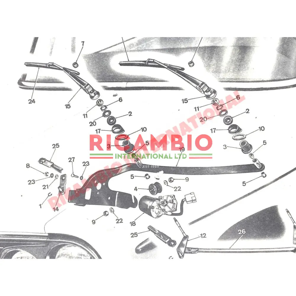 Windscreen Wiper Pivot Rubber Seal Kit (2) - Lancia Fulvia - Wiper - Washer & Associated Parts