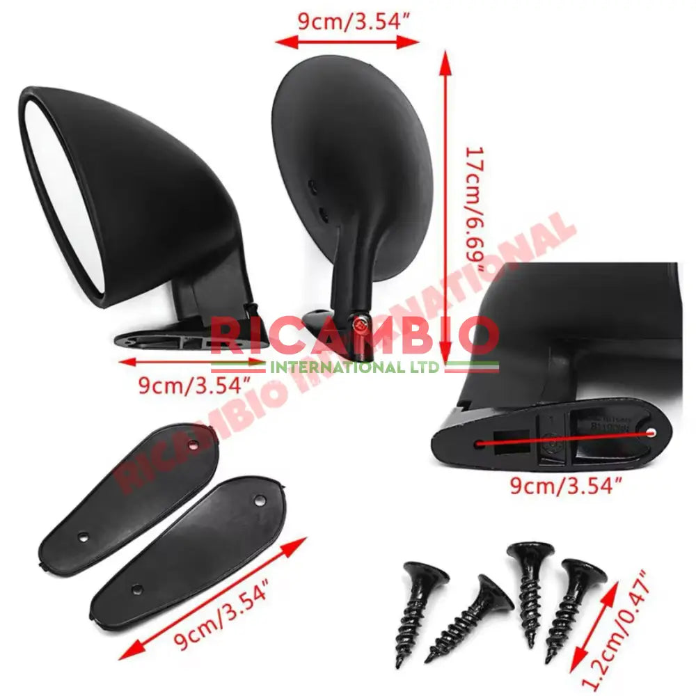 Wing Mirror Kit ’California Style’ CARBON Finish - Fiat,Lancia,Alfa Romeo,Ferrari plus many more
