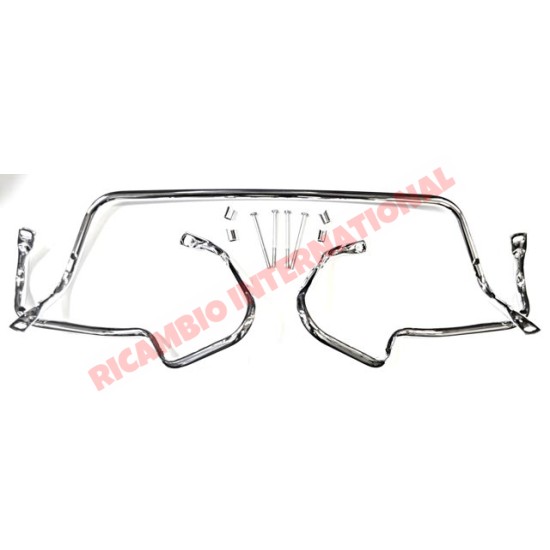 Chrome Bumper/Knudge Bar Overiders Kit (3 piece) & Fitting Kit - Classic Fiat 500