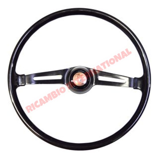 Original Black Steering Wheel & Horn Push - Classic Fiat 500