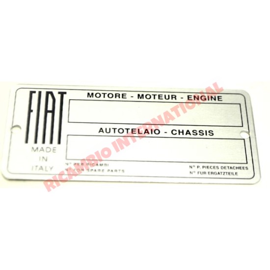 Placa del chasis-Classic Fiat 500.126.600.850.900