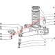 Perno, arandela y tuerca del brazo de suspensión/bastidor trasero - Classic Fiat 500, 126, 600