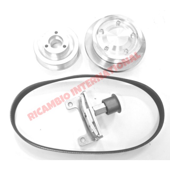 Lightweight Alloy Pulley, Belt & Tensioner Kit  - Classic Fiat 500, 126