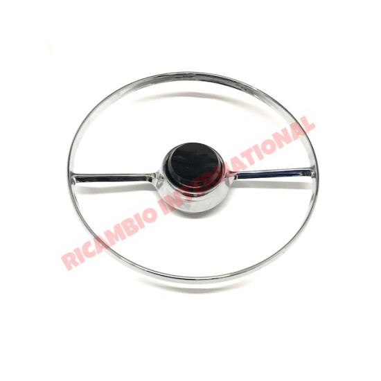 Steering Wheel Chrome Horn Ring & Button - Classic Fiat 500