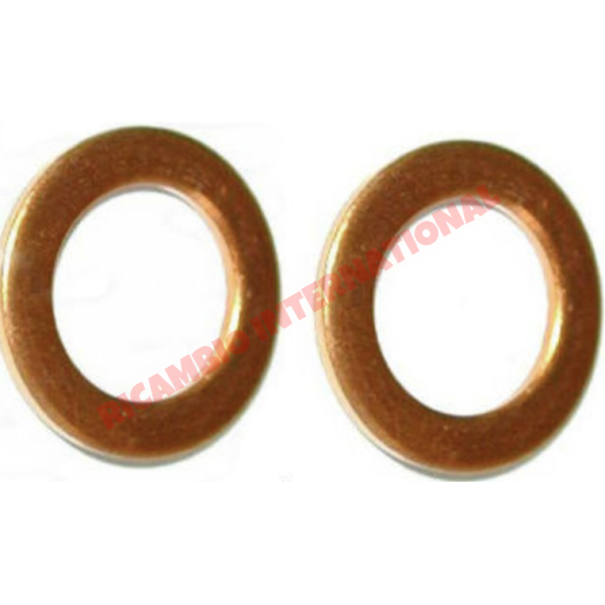 Pair of Copper Washer for Brake Banjo Bolt - Classic Fiat 500, 126, 600, 850, 900