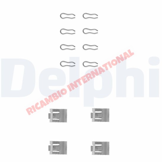 Kit clip antirombo pastiglie freno - Fiat Panda classica, Uno, 850,124,128,131,X19,Strada,Ritmo Lancia Y10,Beta