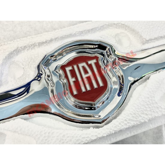 Front Polished Chrome Fiat Badge, Seal & Fittings - Classic Fiat 500