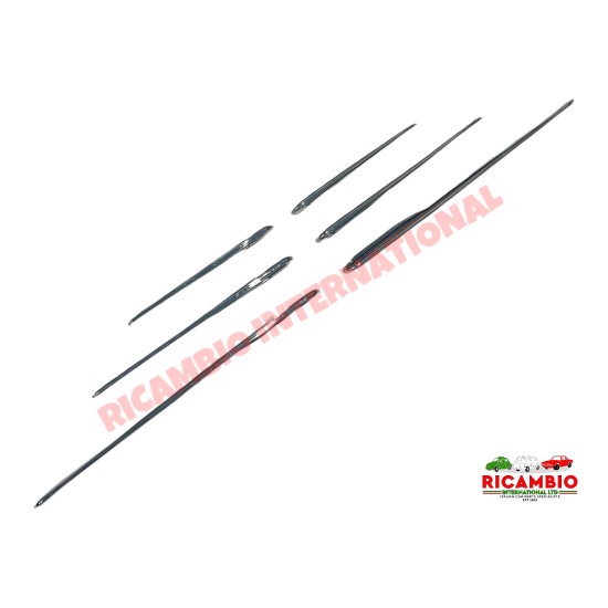 6 Piece Chrome Rear Wing Trim Moulding Kit - Autobianchi Bianchina Transformabile