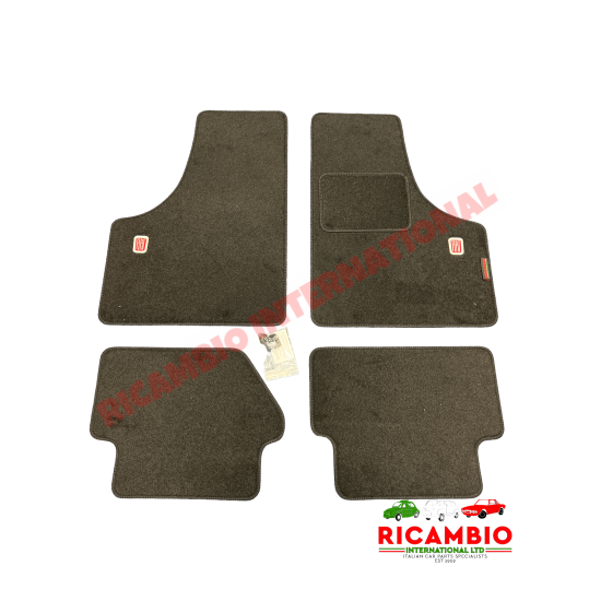 Black LUXURY (4 Piece) Carpet Mats Set (RHD) - Classic Fiat 500