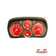 Sports Speedo Cluster/Head Unit (RED DIALS) - Classic Fiat 500,600,126