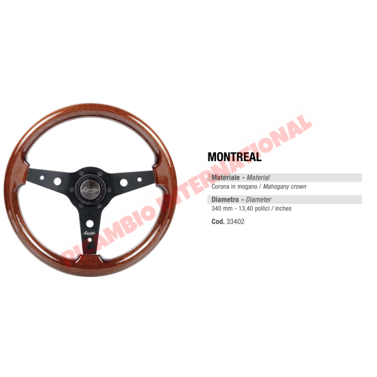 Volante in legno di mogano Luisi 'Montreal' - Fiat, Lancia, Alfa Romeo