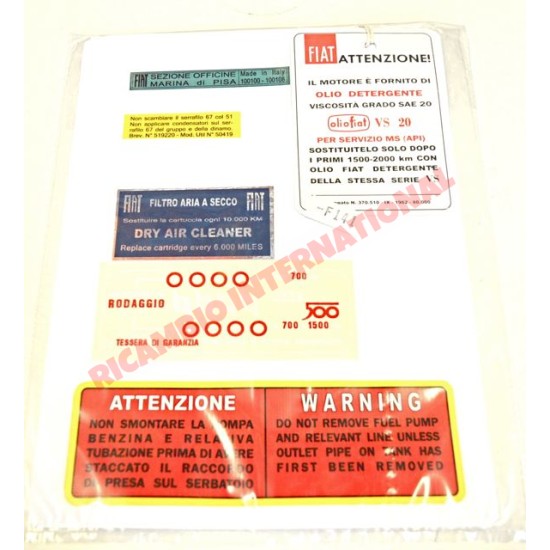 Motore Bay sticker Kit (migliore qualità)-Classic Fiat 500
