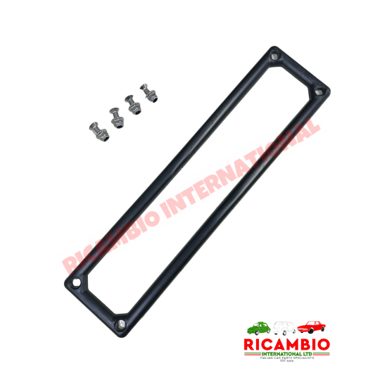 Front Number Plate Frame & Fittings (Black Plastic) - Classic Fiat 500, 126, 600,850 plus many more