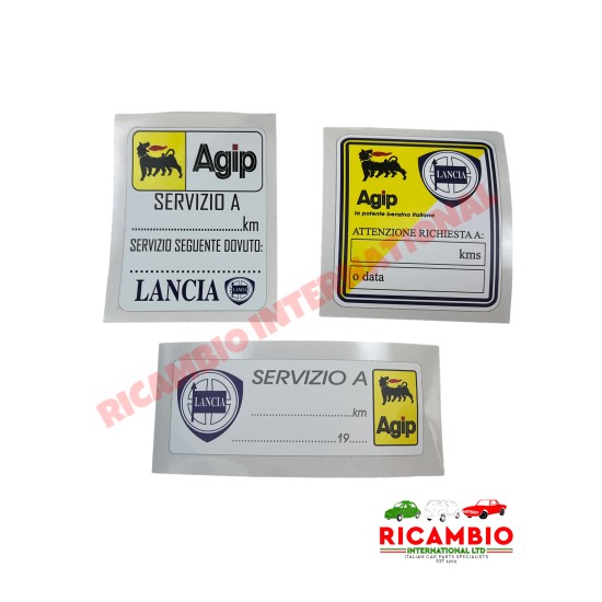 Kit di adesivi di servizio AGIP LANCIA (3 pezzi)