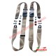 Pair of CREAM Lap Belts with Chrome Buckles - Classic Fiat 500, 600