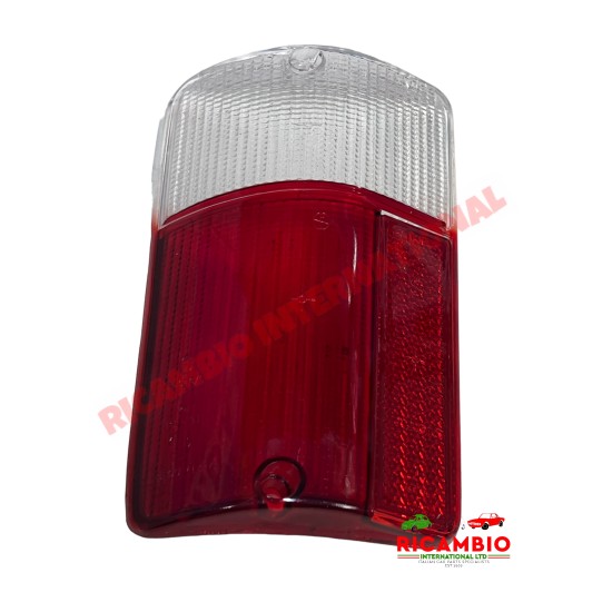 N/S Left Hand Rear Lamp Lens Red/White - Fiat 126 BIS