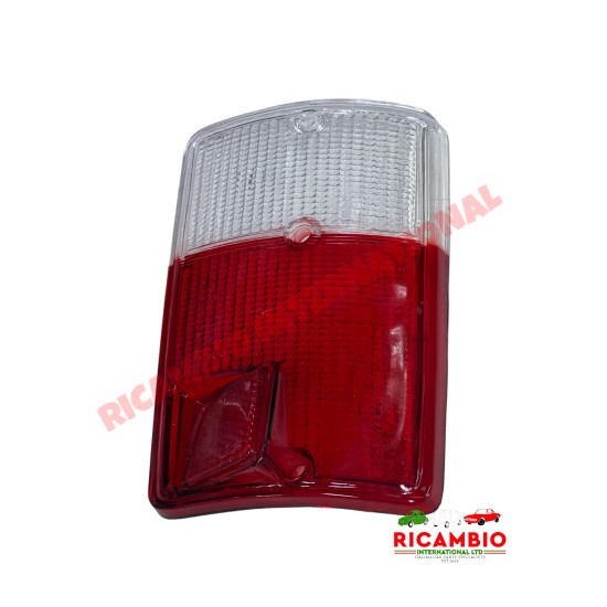 Lente del fanale posteriore destro O/S Rosso/Bianco - Fiat 126 raffreddata ad aria